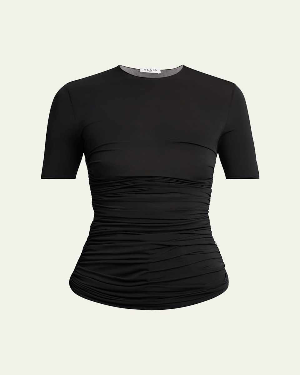 Ruched Short-Sleeve Top